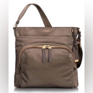 Tumi Crossbody neutral color versatile for everyday & travel EUC